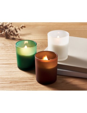 KIVAS WOOD Bougie en cire végétale 80 gr Matières : verre Couleurs : marron goodies personnalisé en stock