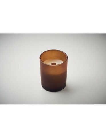 KIVAS WOOD Bougie en cire végétale 80 gr Matières : verre Couleurs : marron goodies publicitaire événementiel