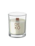 KIVAS WOOD Bougie en cire végétale 80 gr Matières : verre Couleurs : transparent marquage couleur éclatante
