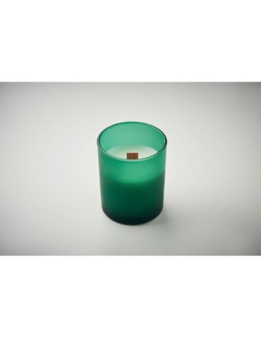 KIVAS WOOD Bougie en cire végétale 80 gr Matières : verre Couleurs : vert objet publicitaire robuste