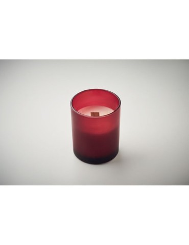 KIVAS WOOD Bougie en cire végétale 80 gr Matières : verre Couleurs : bordeaux impression logo haute qualité