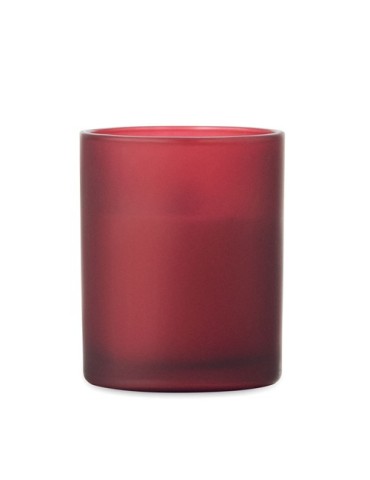 KIVAS WOOD Bougie en cire végétale 80 gr Matières : verre Couleurs : bordeaux personnalisable avec votre logo