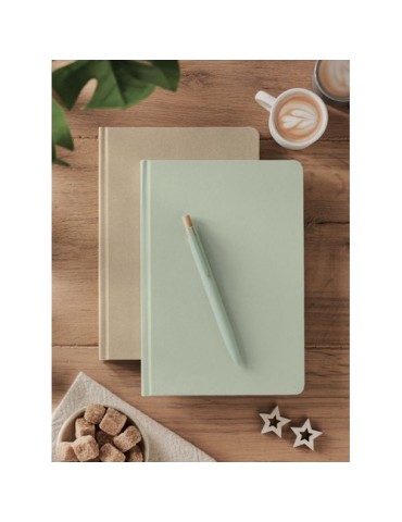 SUGAR Carnet A5 en PLA Matières : papier Couleurs : vert menthe cadeau entreprise pas cher