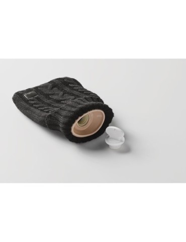 TOASTY Bouillotte 400ml Couleurs : noir objet promotionnel éco-responsable