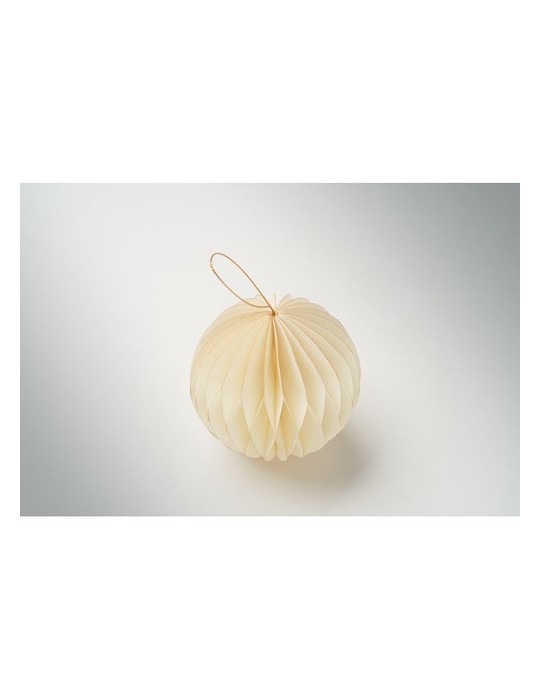 HARMOBAUBLE Porte-boules de Noël pliable Matières : papier recyclé Couleurs : beige impression logo haute qualité