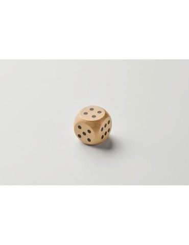 DADIN Dés en bois Schima 3cm dia Couleurs : bois cadeau entreprise pas cher