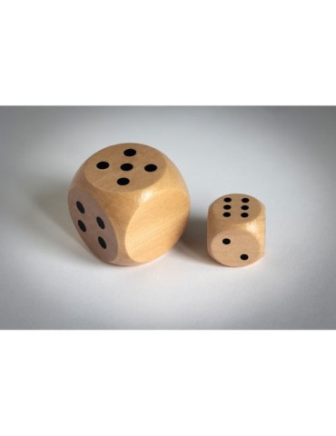 DADIN Dés en bois Schima 3cm dia Couleurs : bois marquage laser ultra précis