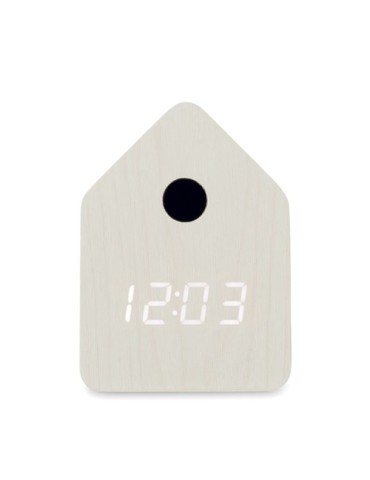 CUCKOO Réveil coucou en MDF Couleurs : blanc marquage laser ultra précis