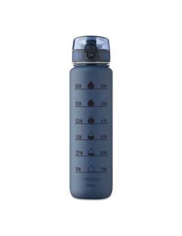 ISFORDEN MARK Bouteille de sport RPET 1L Couleurs : bleu marine marquage couleur éclatante