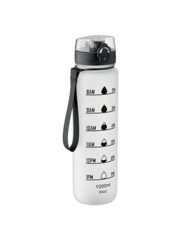 ISFORDEN MARK Bouteille de sport RPET 1L Couleurs : blanc transparent cadeau entreprise pas cher