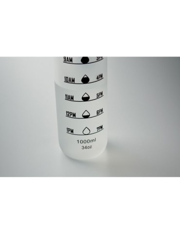 ISFORDEN MARK Bouteille de sport RPET 1L Couleurs : blanc transparent impression haute définition