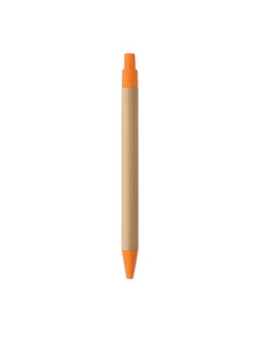 ITEA COLOUR Stylo à bille en bambou Couleurs : orange marquage laser ultra précis
