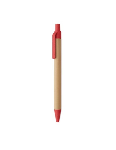 ITEA COLOUR Stylo à bille en bambou Couleurs : rouge impression haute définition