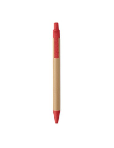 ITEA COLOUR Stylo à bille en bambou Couleurs : rouge accessoire événementiel unique