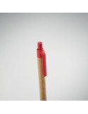ITEA COLOUR Stylo à bille en bambou Couleurs : rouge impression logo haute qualité