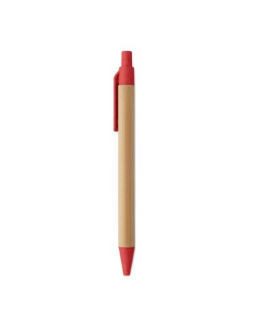 ITEA COLOUR Stylo à bille en bambou Couleurs : rouge goodies publicitaire durable
