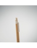 ITEA COLOUR Stylo à bille en bambou Couleurs : beige marquage couleur éclatante