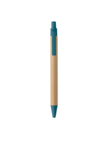 ITEA COLOUR Stylo à bille en bambou Couleurs : bleu objet promotionnel éco-responsable