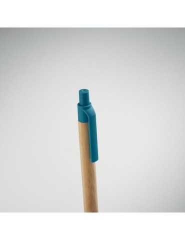 ITEA COLOUR Stylo à bille en bambou Couleurs : bleu objet publicitaire robuste