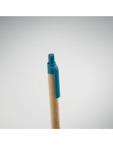 ITEA COLOUR Stylo à bille en bambou Couleurs : bleu objet publicitaire robuste