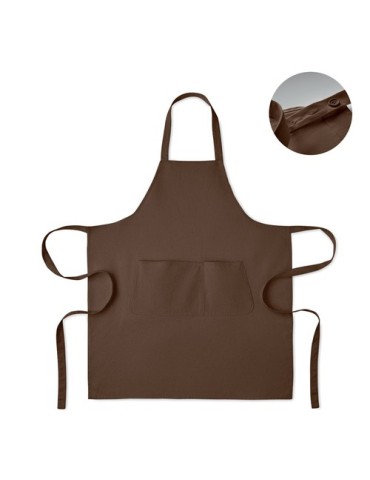 GAMMA Tablier en coton bio 240 gr/m² Matières : coton Couleurs : chocolat marquage laser ultra précis