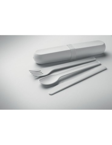 BITEFUL Set de couverts et étui en PLA Couleurs : blanc objet promotionnel éco-responsable