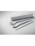BITEFUL Set de couverts et étui en PLA Couleurs : blanc objet promotionnel éco-responsable