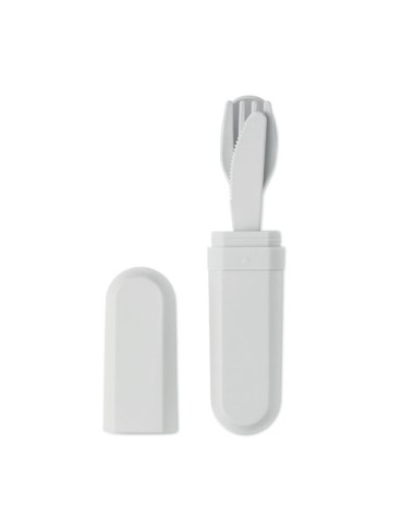 BITEFUL Set de couverts et étui en PLA Couleurs : blanc cadeau collaborateur premium