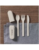 BITEFUL Set de couverts et étui en PLA Couleurs : beige marquage laser ultra précis