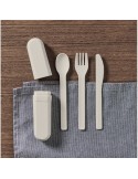 BITEFUL Set de couverts et étui en PLA Couleurs : beige accessoire événementiel unique