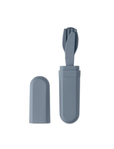 BITEFUL Set de couverts et étui en PLA Couleurs : bleu pétrole objet publicitaire robuste