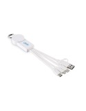 ICAB Câble de 2 en 1 type C Couleurs : blanc personnalisable avec votre logo