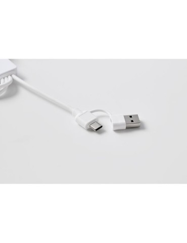 ICAB Câble de 2 en 1 type C Couleurs : blanc cadeau entreprise pas cher