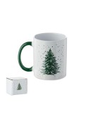 FESTIMUG Mug de Noël en céramique 300ml Couleurs : vert personnalisable avec votre logo