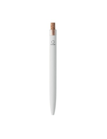 BERGAMO + Stylo en aluminium recyclé Couleurs : blanc objet promotionnel éco-responsable