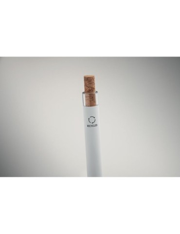 BERGAMO + Stylo en aluminium recyclé Couleurs : blanc goodies publicitaire durable