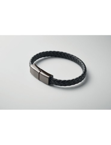 FAULETI CHARGE Câble bracelet tressé type C Couleurs : noir impression haute définition