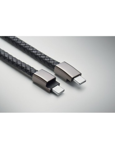FAULETI CHARGE Câble bracelet tressé type C Couleurs : noir marquage laser ultra précis