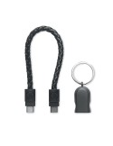 FAULETI LOOP Câble porte-clés de type C Couleurs : noir cadeau entreprise pas cher