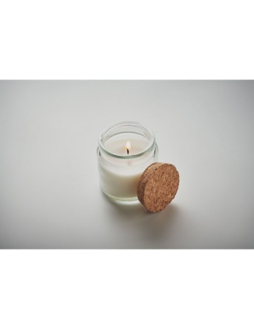 VALO Bougie en cire végétale 70 gr Matières : verre Couleurs : beige impression logo haute qualité