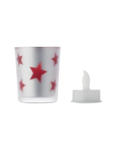 LANDLE Bougie LED Matières : verre Couleurs : rouge marquage laser ultra précis