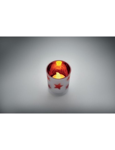 LANDLE Bougie LED Matières : verre Couleurs : rouge impression logo haute qualité