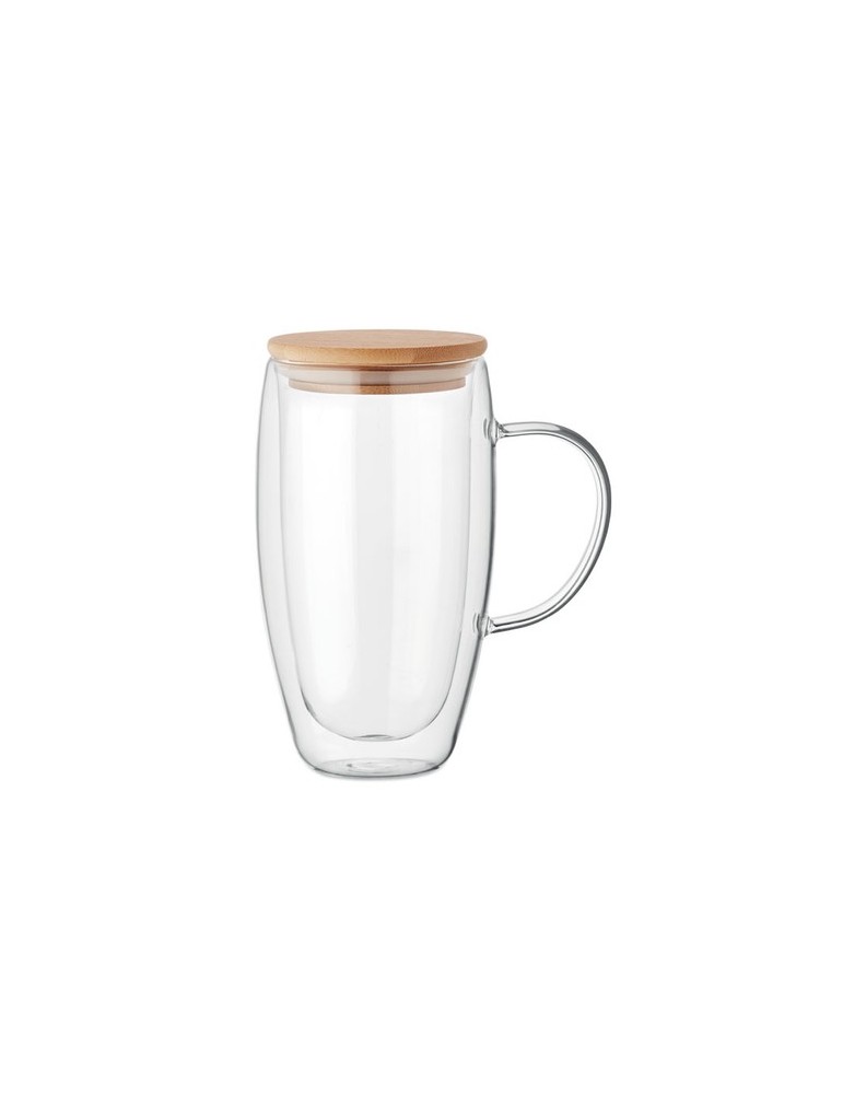 TEROL Mug en verre double paroi 450ml