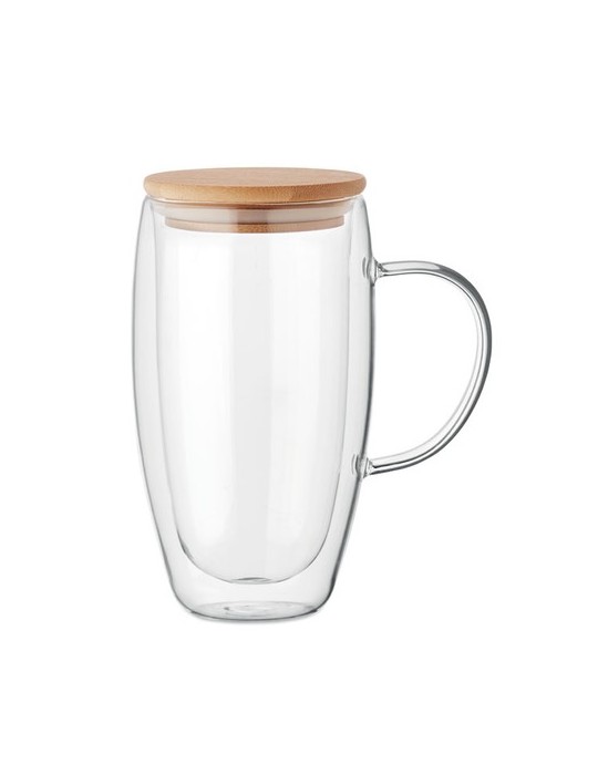 TEROL Mug en verre double paroi 450ml