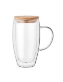 TEROL Mug en verre double paroi 450ml Couleurs : transparent