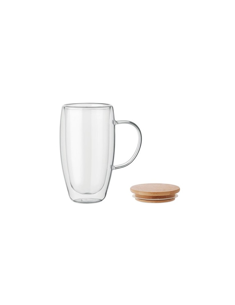 TEROL Mug en verre double paroi 450ml