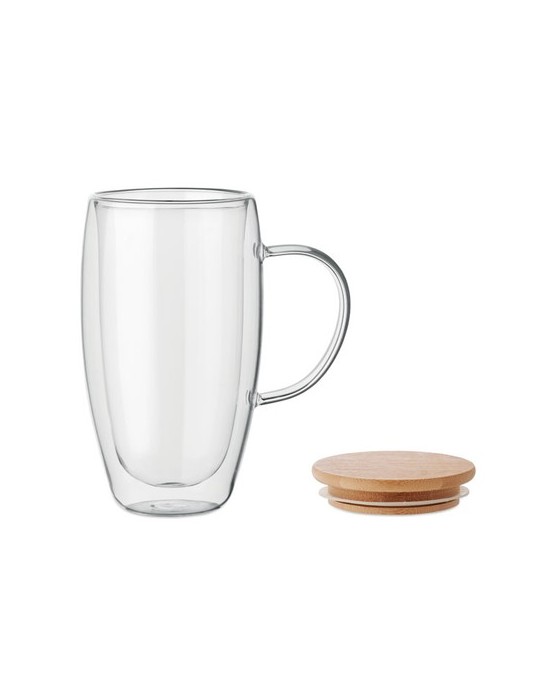 TEROL Mug en verre double paroi 450ml