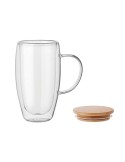 TEROL Mug en verre double paroi 450ml Couleurs : transparent personnalisable avec votre logo