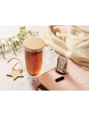 TEROL Mug en verre double paroi 450ml Couleurs : transparent goodies publicitaire événementiel