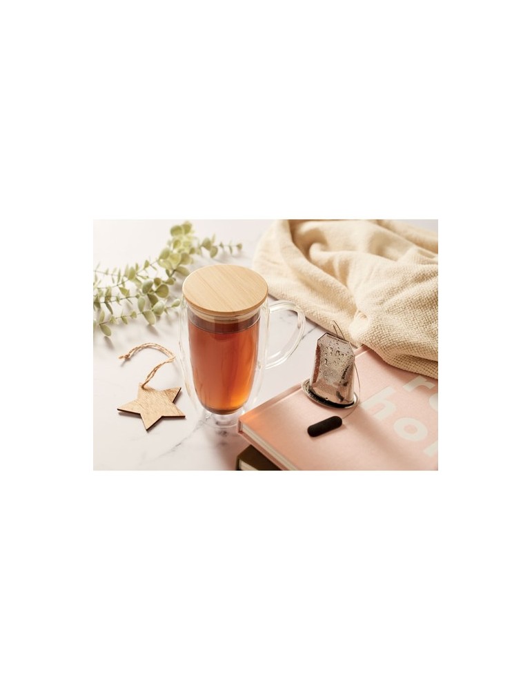 TEROL Mug en verre double paroi 450ml